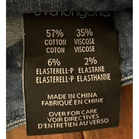 Eva Longoria Flare Distressed Slit Women’s Blue Denim Jeans Size 12 - Picture 6 of 16